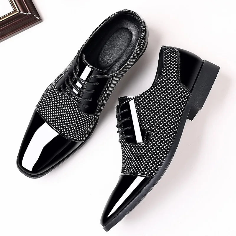 Elegante schwarze Herrenschuhe mit Strass für Business & formelle Anlässe; stylische Abendschuhe.