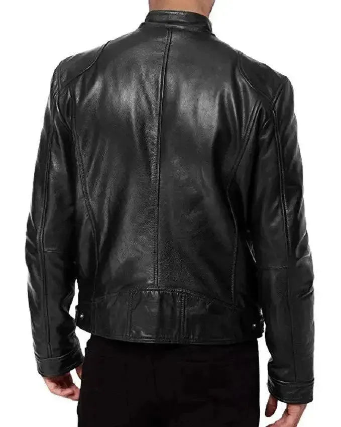 Schwarze elegante Slim Fit Herren Jacke, ideal für Business Casual und Freizeit. Moderne Übergangsjacke für Herbst/Frühling.