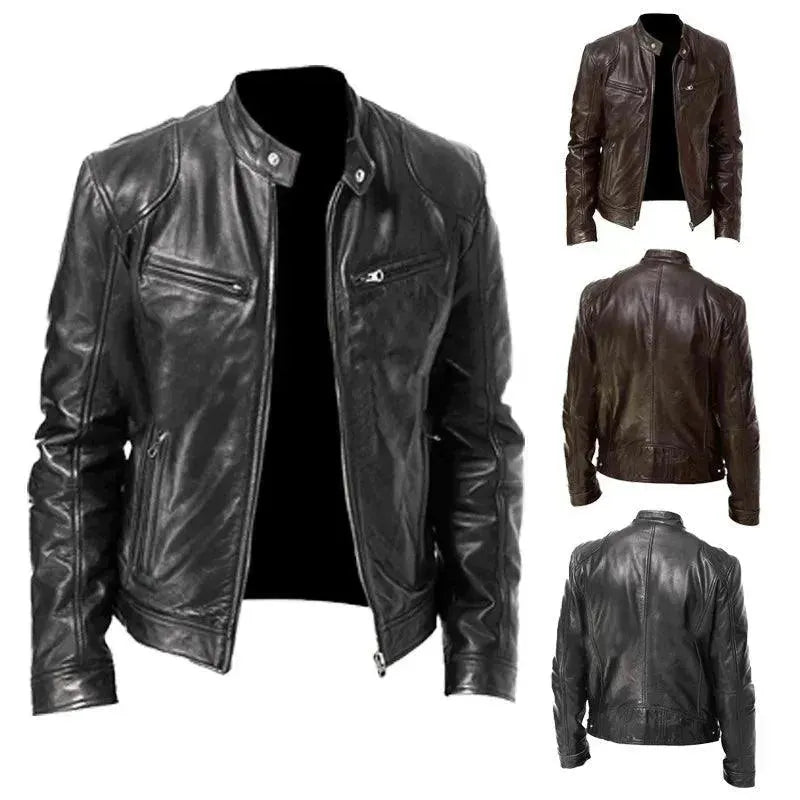 Braune Slim Fit Herren Übergangsjacke, modern & elegant. Vielseitige Freizeitjacke für Herbst- und Frühlingsoutfits.