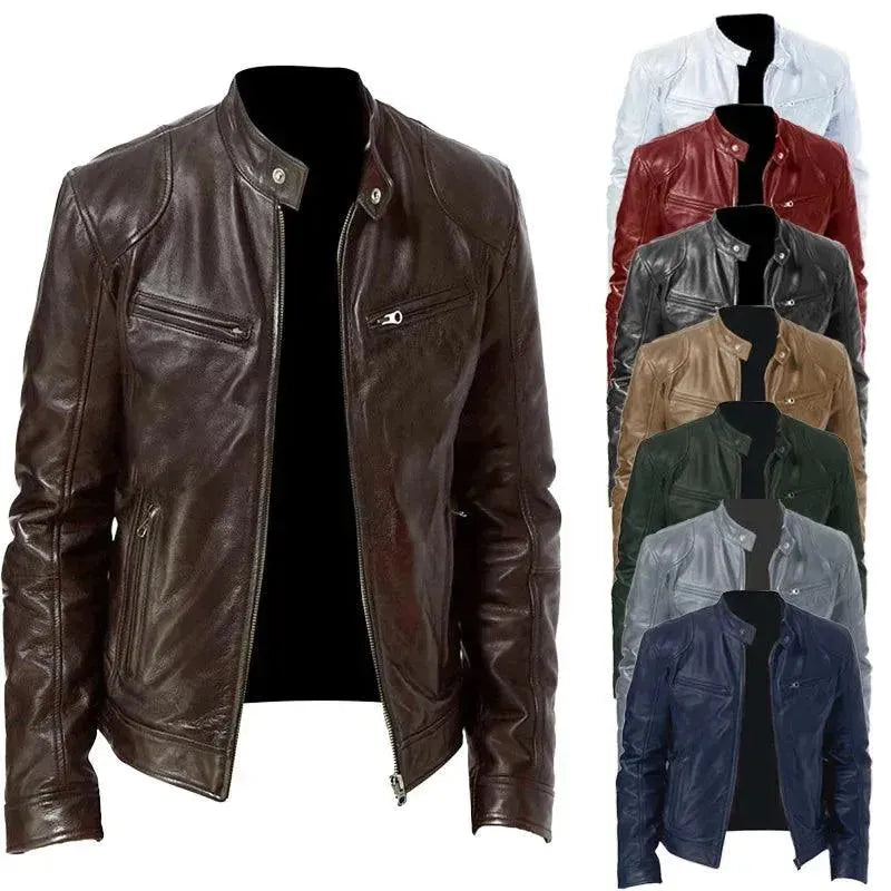 Khaki Slim Fit Freizeitjacke für Herren, modern und vielseitig. Perfekte Übergangsjacke für Frühling und Herbst.