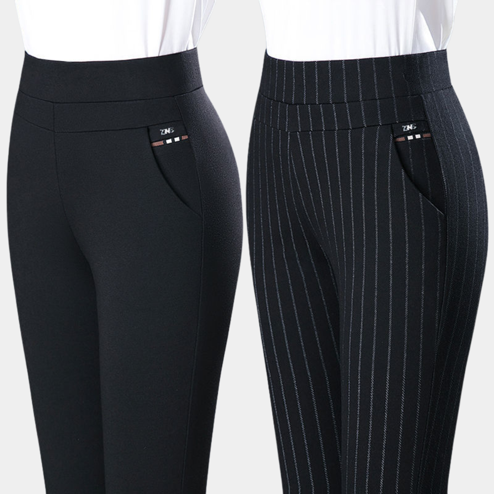 Stilvolle Elara Stretchhose für Damen, vielseitig kombinierbar. Bequem, modern und ideal für jede Gelegenheit.