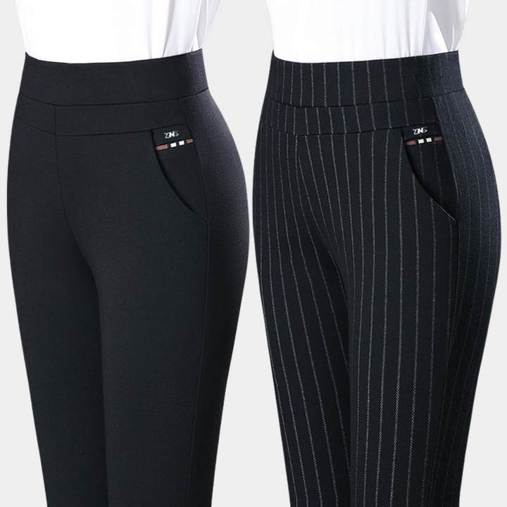 Stilvolle Elara Stretchhose für Damen, vielseitig kombinierbar. Bequem, modern und ideal für jede Gelegenheit.