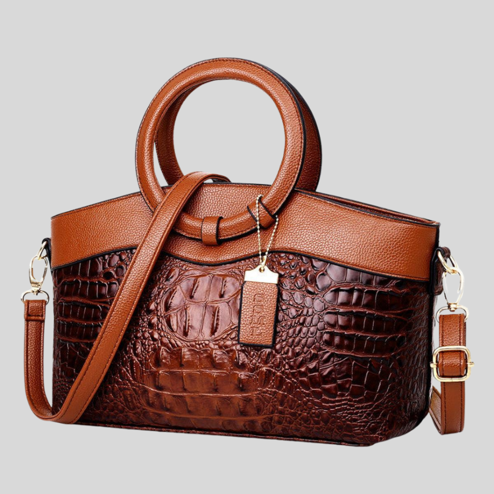 Moderne Damen Handtasche 'Leah' in Schwarz. Strukturierte Top Handle Bag, perfekt als elegantes Damentasche Accessoire.
