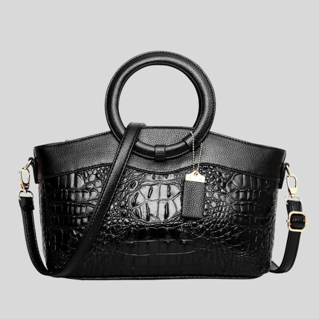 Strukturierte Damen Handtasche 'Leah' in vielseitigem Braun. Eine elegante Alltagstasche als Schultertasche oder Umhängetasche.