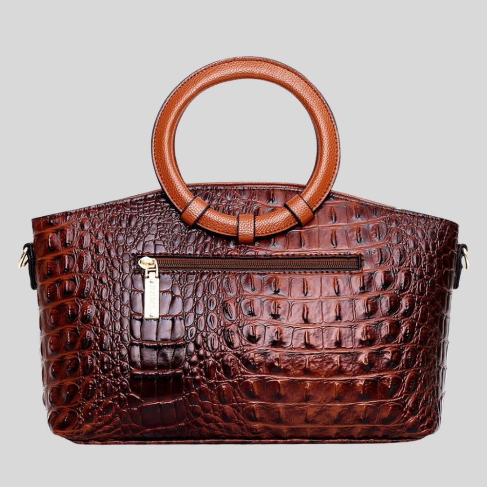 Modische strukturierte Damen Handtasche 'Leah' mit Tragegriffen & Schulterriemen. Stylishe Crossbody-Tasche in Schwarz.