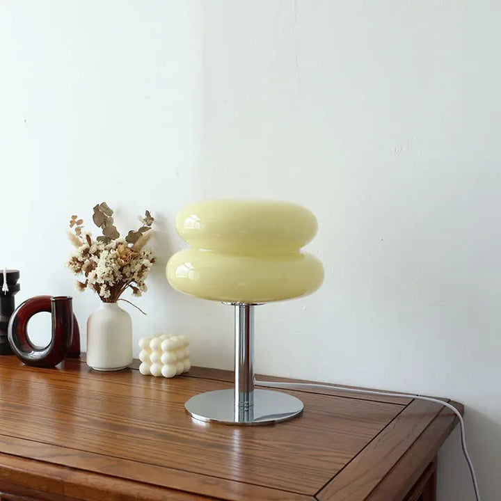 Kabellose Vintage Tischlampe im Bauhaus-Stil; dimmbare LED, italienisches Design für Büro & Nachttisch.