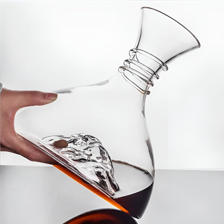 Transparenter Kristallglas-Weinbelüfter für professionelles Servieren und Dekantieren von Rot- und Weißwein.
