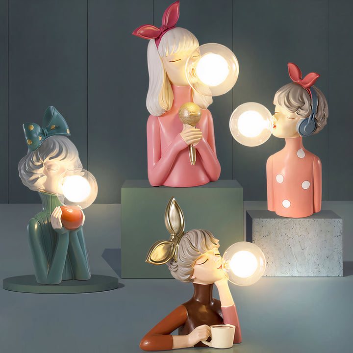 Moderne, handgefertigte Designlampe mit USB-Anschluss für Schlafzimmer und Dekoration.