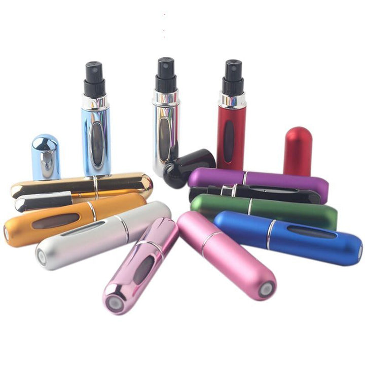 Eleganter 5ml Zerstäuber für Parfüm, nachfüllbar, silbernes Finish.