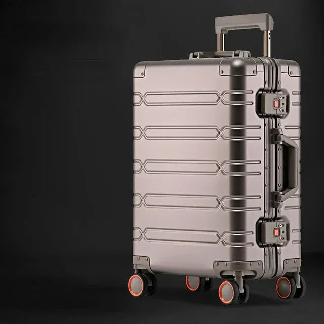 Kompakter Aluminium-Magnesium-Reisetrolley Oslo, perfekt für Handgepäck mit TSA-Sicherheitsverschluss.