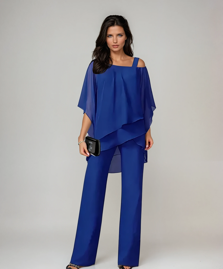 Vielseitiger Damen Lagen-Look Zweiteiler für jeden Anlass. Ideal als Sommeroutfit, festliches Outfit oder Freizeitmode.