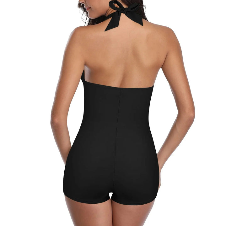 Komfortabler Damen Badeanzug, rückenfrei, mit gepolsterten Cups. Stylische Schwimmmode für den Sommerstrand.