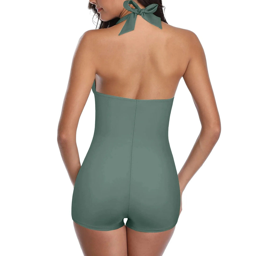 Hochwertiger Damen Badeanzug, rückenfrei, mit gepolsterten Cups, für stilvolle Eleganz am Strand und im Sommer.