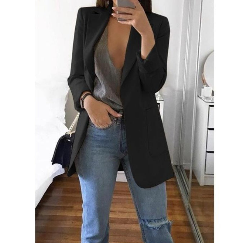 Stilvoller Freizeit Blazer Isabella für Damen, offener Schnitt, komfortabel & elegant für jede Saison.
