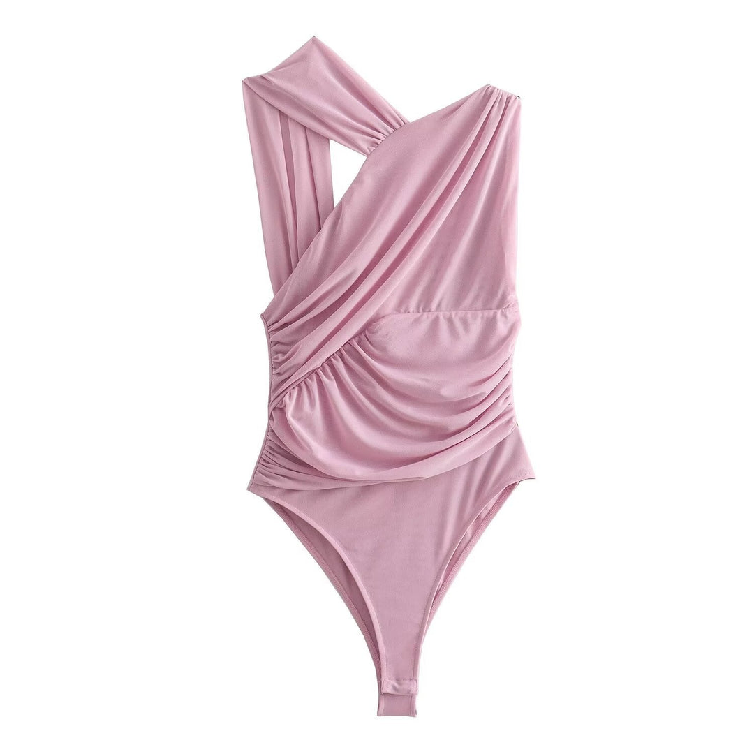 Eleganter Damen Body mit Leopardenmuster, V-Ausschnitt & schmeichelhaftem Schnitt für Abendmode & besondere Anlässe.