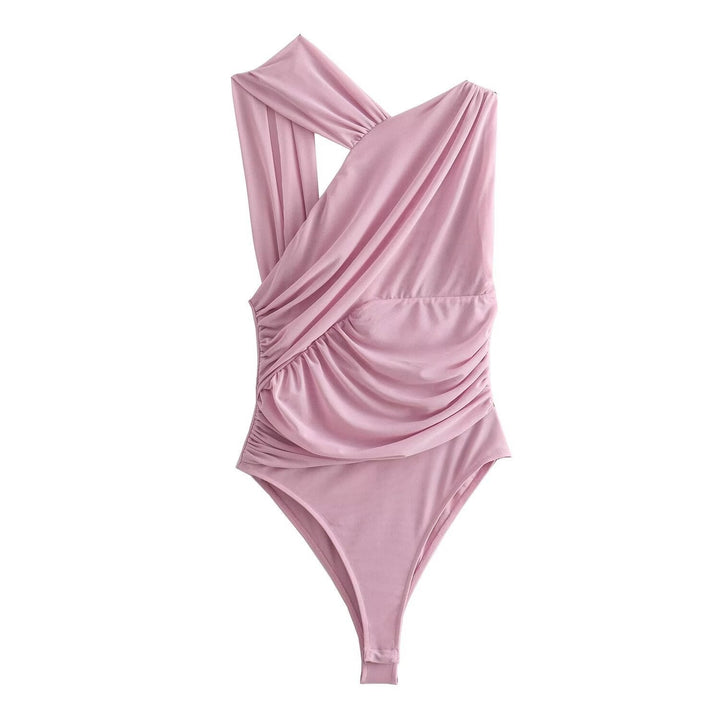 Eleganter Damen Body mit Leopardenmuster, V-Ausschnitt & schmeichelhaftem Schnitt für Abendmode & besondere Anlässe.