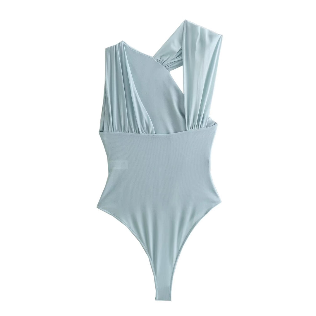 Sexy Damen Body mit Leopardenmuster & V-Ausschnitt. Eleganter Bodysuit, schmeichelhaft für besondere Anlässe.