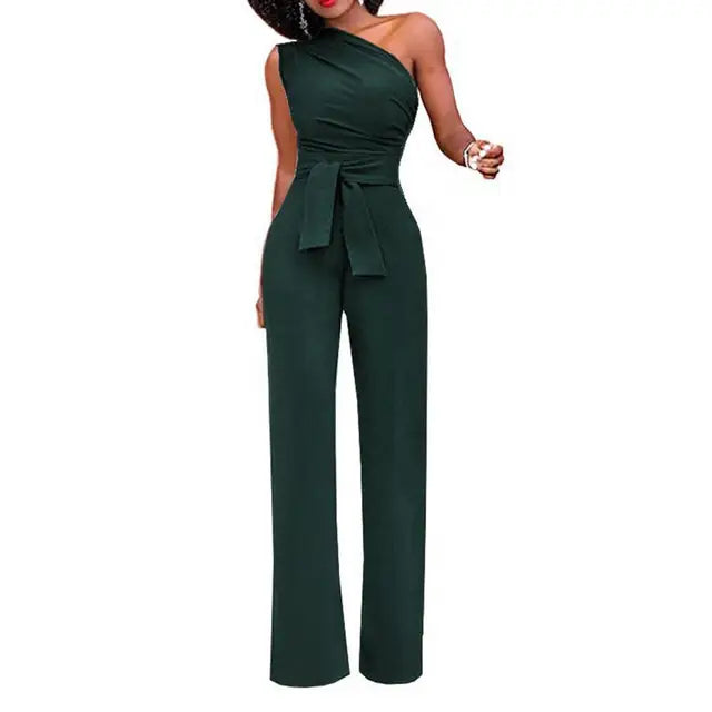 Modischer Damen Jumpsuit Phoebe. Perfekt für den Sommer, festliche Anlässe; elegant mit Ein-Schulter-Design.