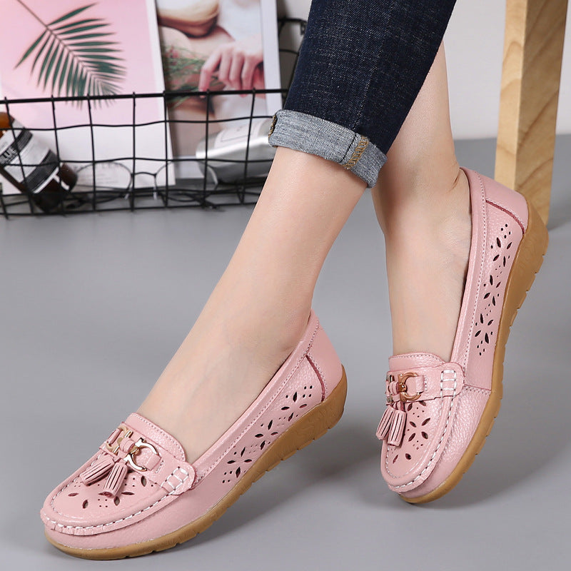 Eleganter Damen Erbsenslipper für jeden Tag. Komfortable, flache Damenschuhe, ideal als bequemer Freizeitschuh im Sommer.
