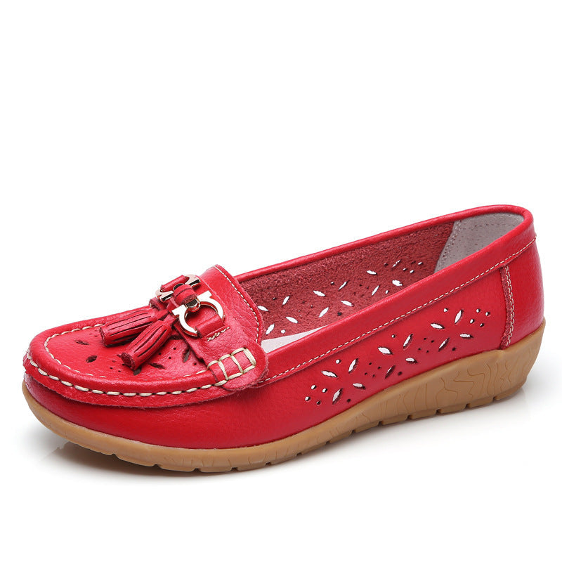 Vielseitige Damen Erbsenslipper. Elegante und bequeme Damenschuhe, ideal als Freizeitschuh oder flacher Mokassin für den Sommer.