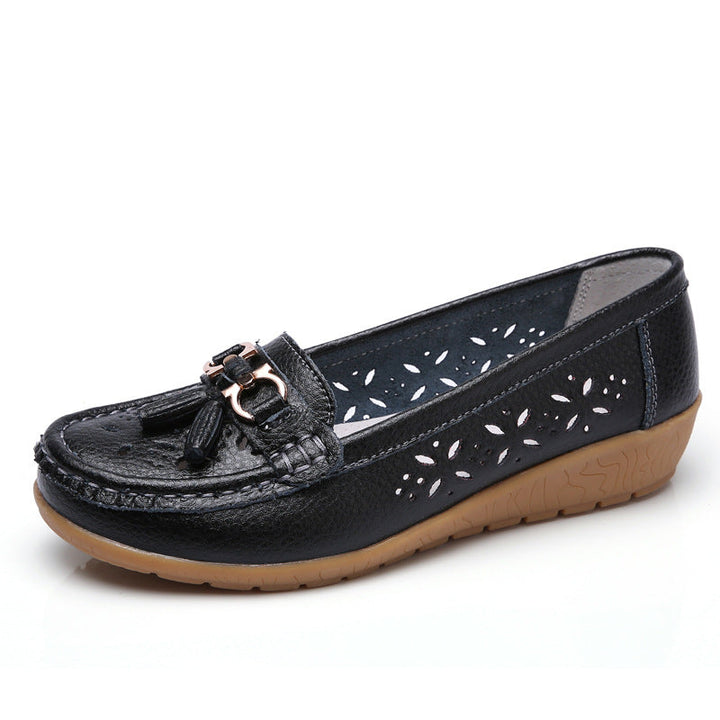 Modische Damen Erbsenslipper. Perfekte bequeme Damenschuhe für den Alltag, elegant und komfortabel als Sommerschuhe.
