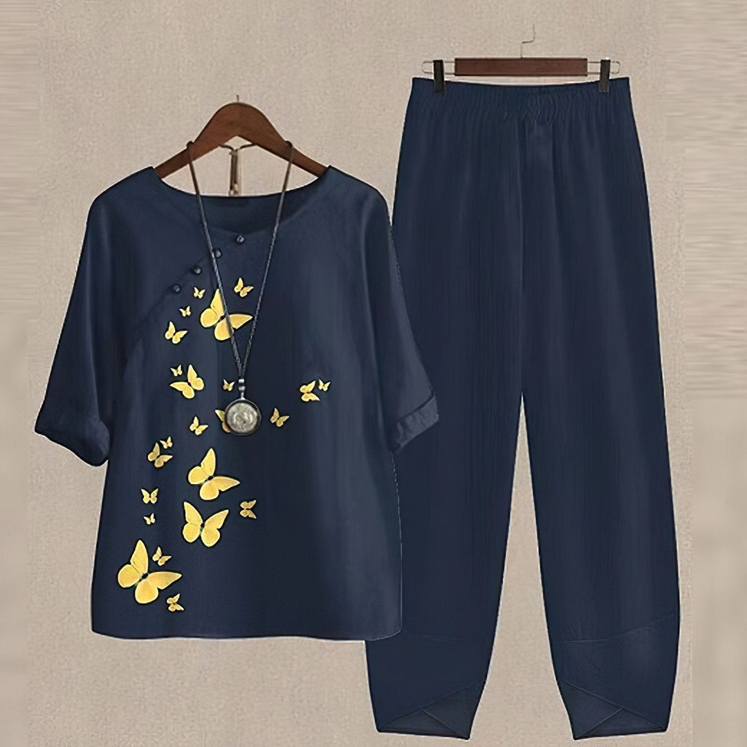 Eleganter Damen Herbst Komfort Set Zweiteiler: Bequeme Freizeitkleidung für stilvolle Frauen.