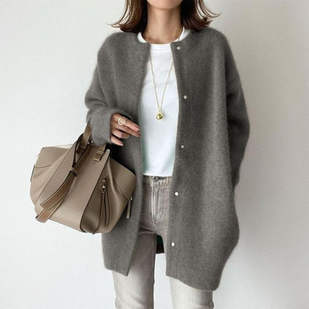 Stilvoller Damen Winter-Übergangsmantel, elegant & warm, mit bequemer lockerer Passform.