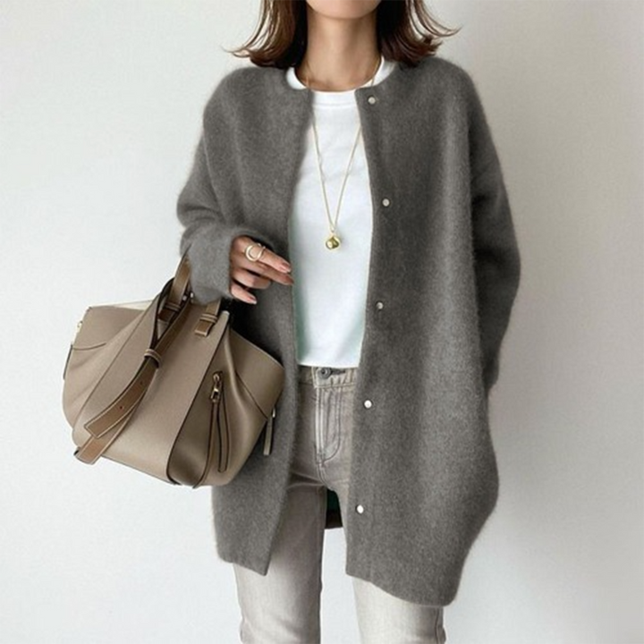 Stilvoller Damen Winter-Übergangsmantel, elegant & warm, mit bequemer lockerer Passform.