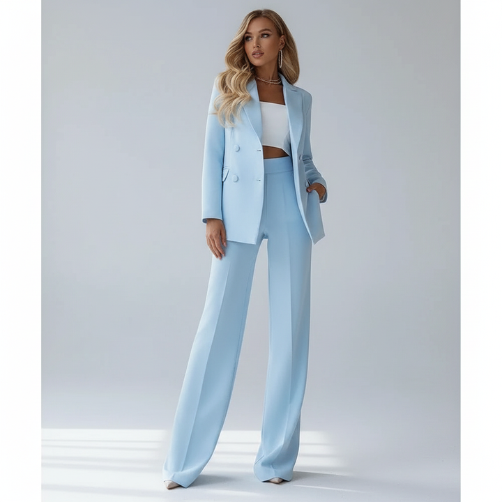 Damen Hosenanzug Set: Eleganter Blazer & Hose für vielseitige, stilvolle Auftritte in Business & Freizeit.
