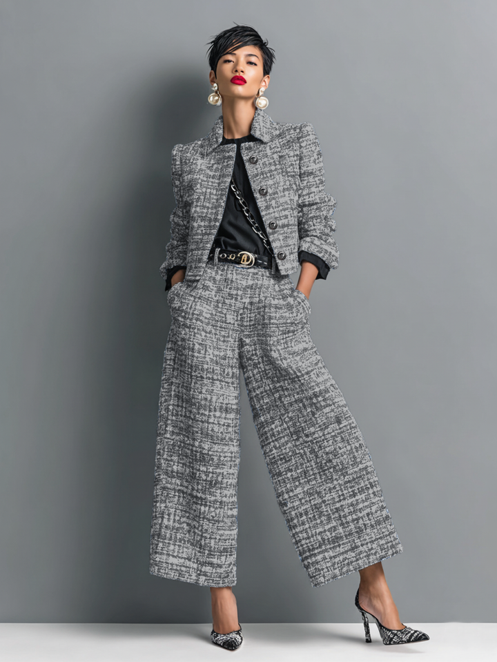 Eleganter Damen Hosenanzug Zweiteiler in Beige, perfekt für Business und Freizeit. Stilvolles Ensemble mit Jacke & Hose.