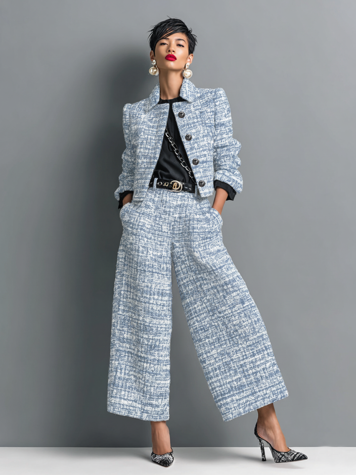 Damen Business Hosenanzug als stilvolles Zweiteiler Ensemble. Mode für elegante Anlässe mit bequemer Jacke und Hose.