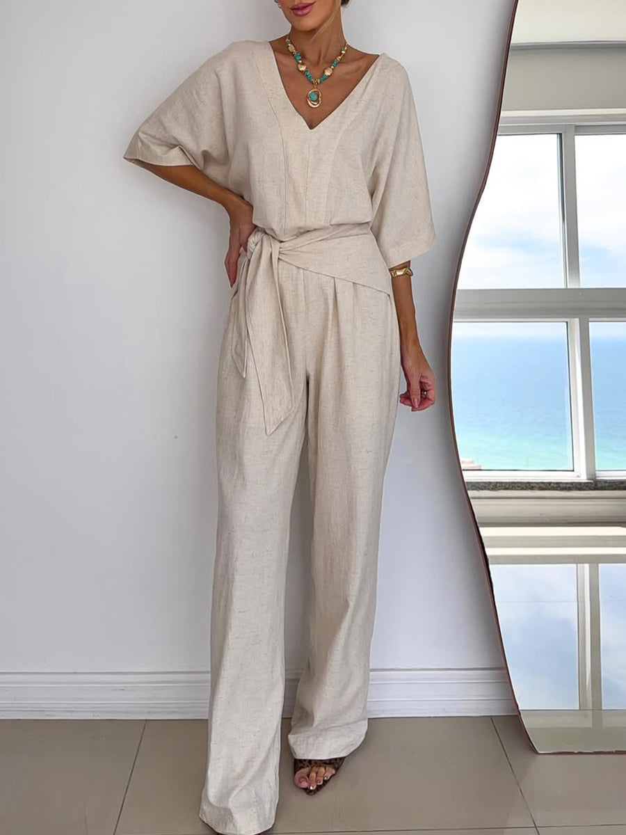 Eleganter Damen Jumpsuit, knöchellang, perfekt für stilvolle Auftritte im Frühling & Sommer.
