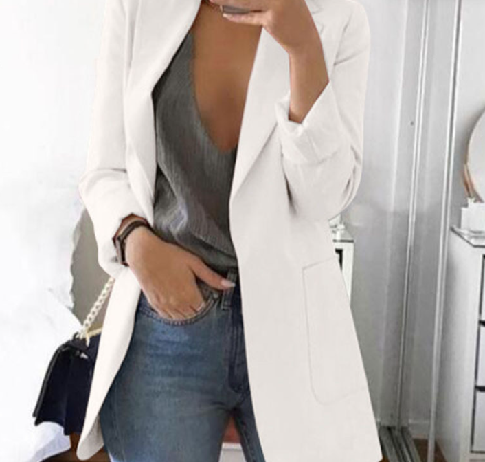 Schicker Damen Langblazer Elise. Eleganter Blazermantel für Business & Freizeit, stilvolle Oberbekleidung.