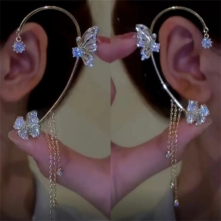 Funkelnder Ohrenclip für Damen, elegant & piercingfrei. Moderner Ohrschmuck, kein Piercing nötig, ideal für Party.