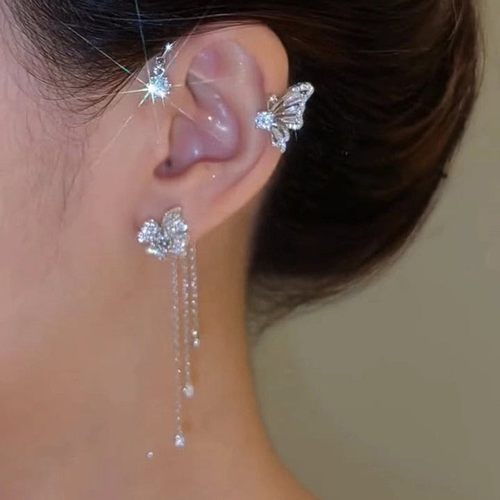 Glamouröser Damen Ohrenclip für die Party. Funkelnder, eleganter Ohrschmuck, piercingfrei und stilvoll für Events.