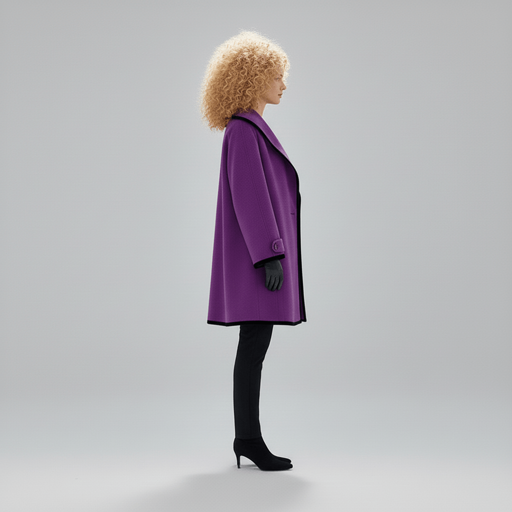 Model trägt Oversized Damenmantel Stephanie, perfekt für den urbanen Winterstil.