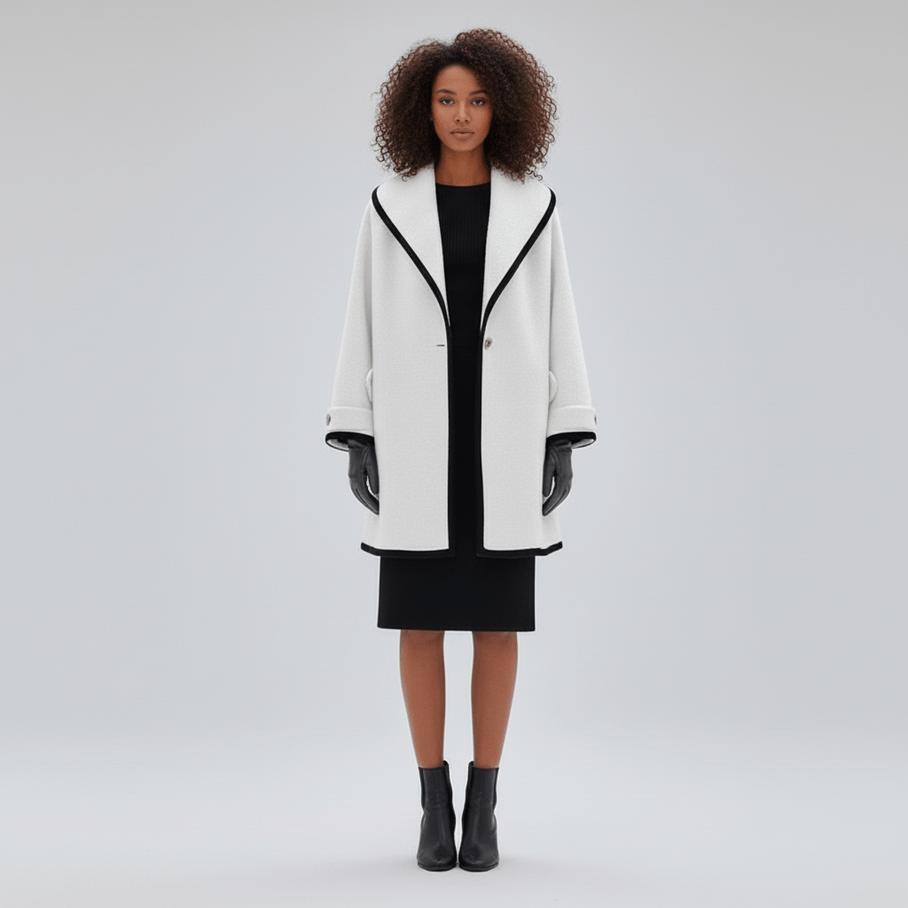 Modischer Oversized Mantel Stephanie in trendiger Farbe, perfekt für stilvolle Wintermode.