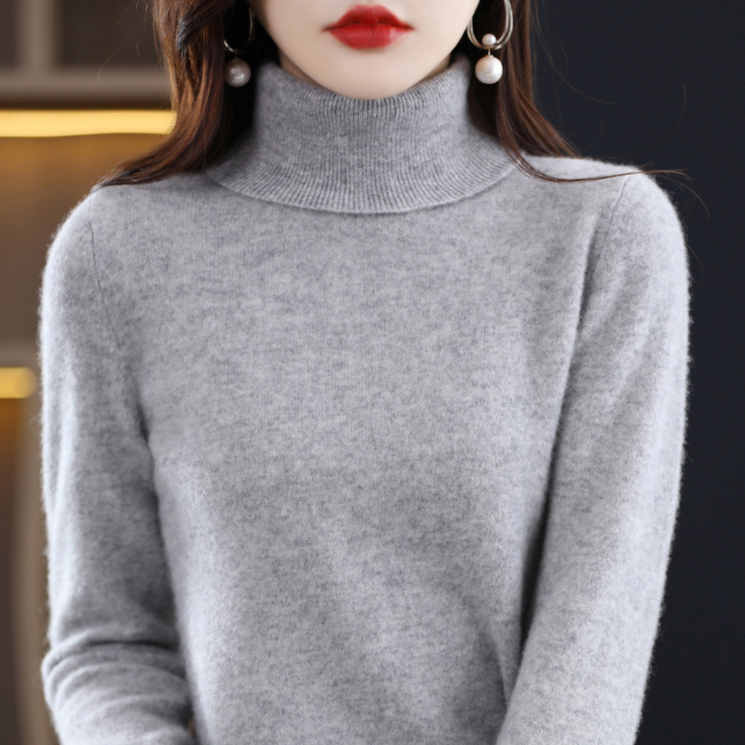 Warmer und bequemer Damen Rollkragenpullover; perfektes Winter Oberteil für stilvolle Damenmode.