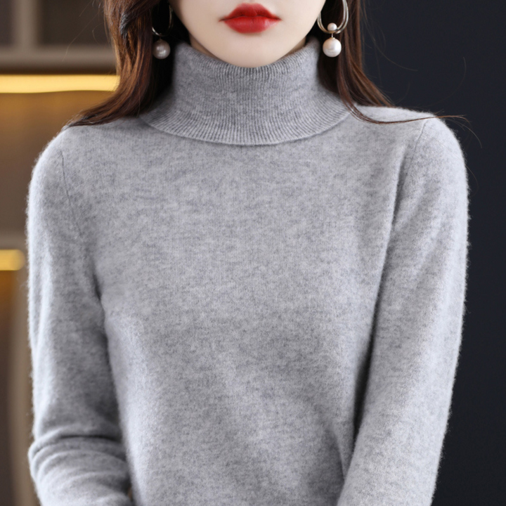Warmer und bequemer Damen Rollkragenpullover; perfektes Winter Oberteil für stilvolle Damenmode.