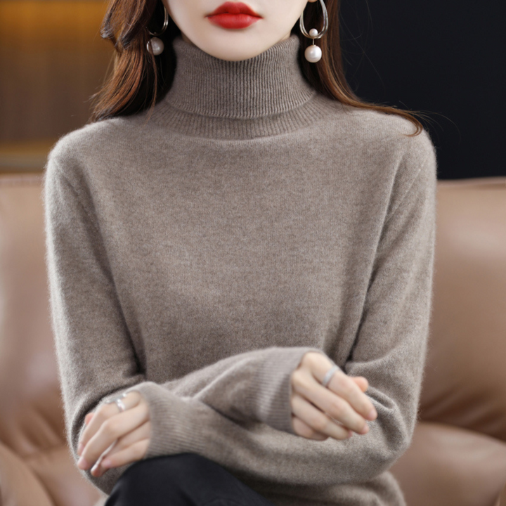 Damen Rollkragenpullover: warmer und eleganter Winterpullover. Perfektes Oberteil für Damenmode.
