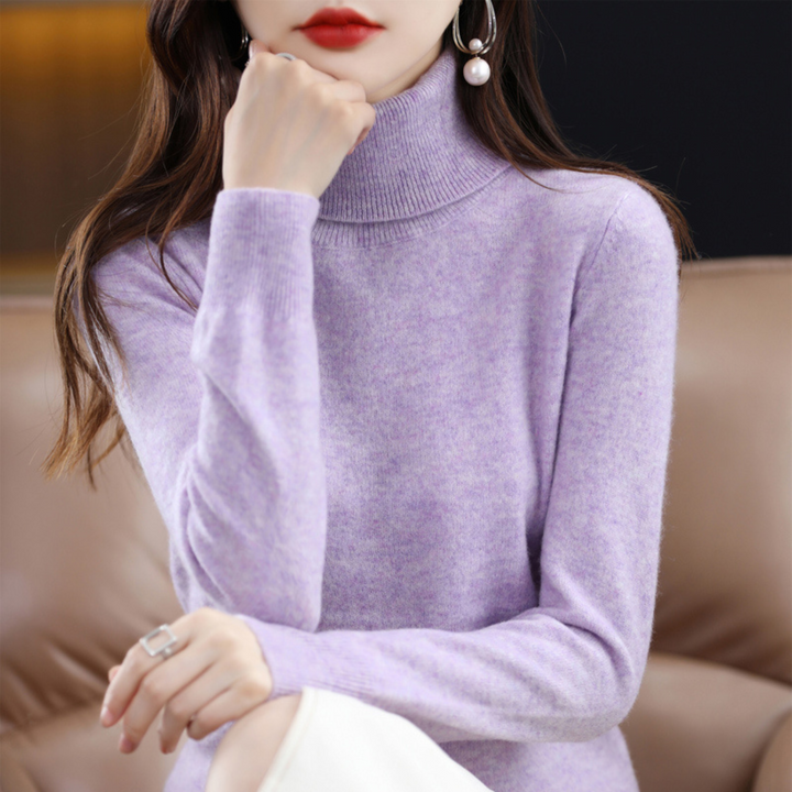 Bequemer Damen Rollkragenpullover, ideal für die Freizeitmode im Winter; elegantes Damenoberteil.