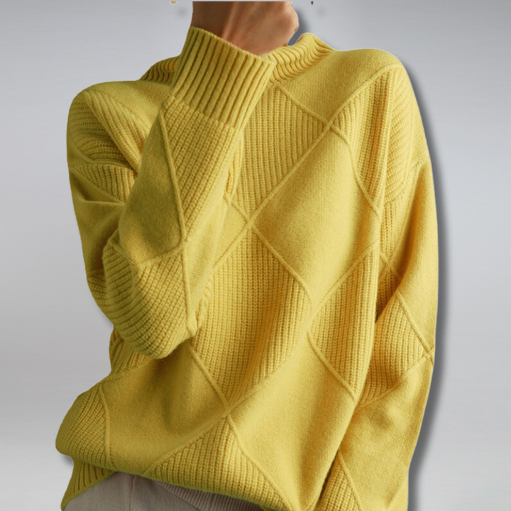 Damen Rollkragenpullover Taylor mit weitem Schnitt, ideal für gemütliche Herbst- und Wintertage.