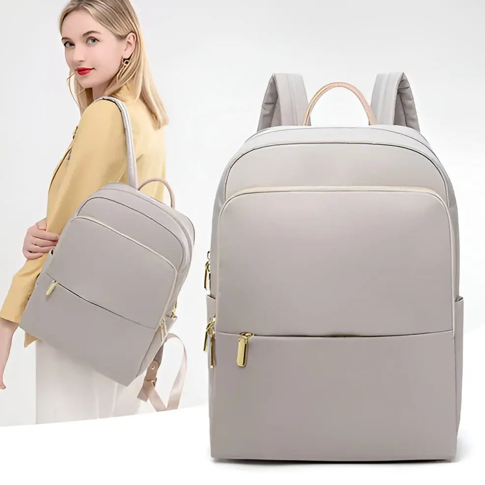 Eleganter Damen Rucksack, schwarz, multifunktional für Alltag & Büro. Wetterfest, stilvoll & bequem.