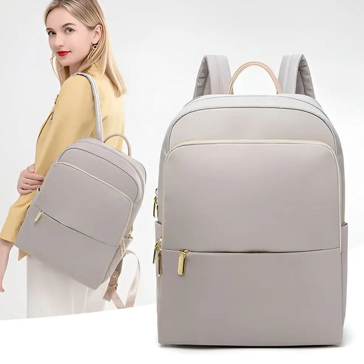 Eleganter Damen Rucksack, schwarz, multifunktional für Alltag & Büro. Wetterfest, stilvoll & bequem.