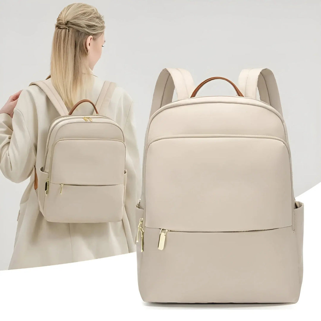 Wetterfester Damen Rucksack mit mehreren Fächern, ideal als Reise- & Alltags Rucksack. Robust & chic.