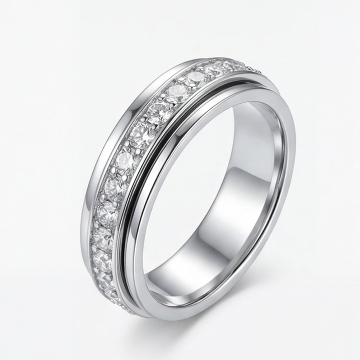 Glänzender Spinner-Ring für Damen in Gold, Roségold und Silber, beruhigender Antistress-Schmuck für alle Anlässe.