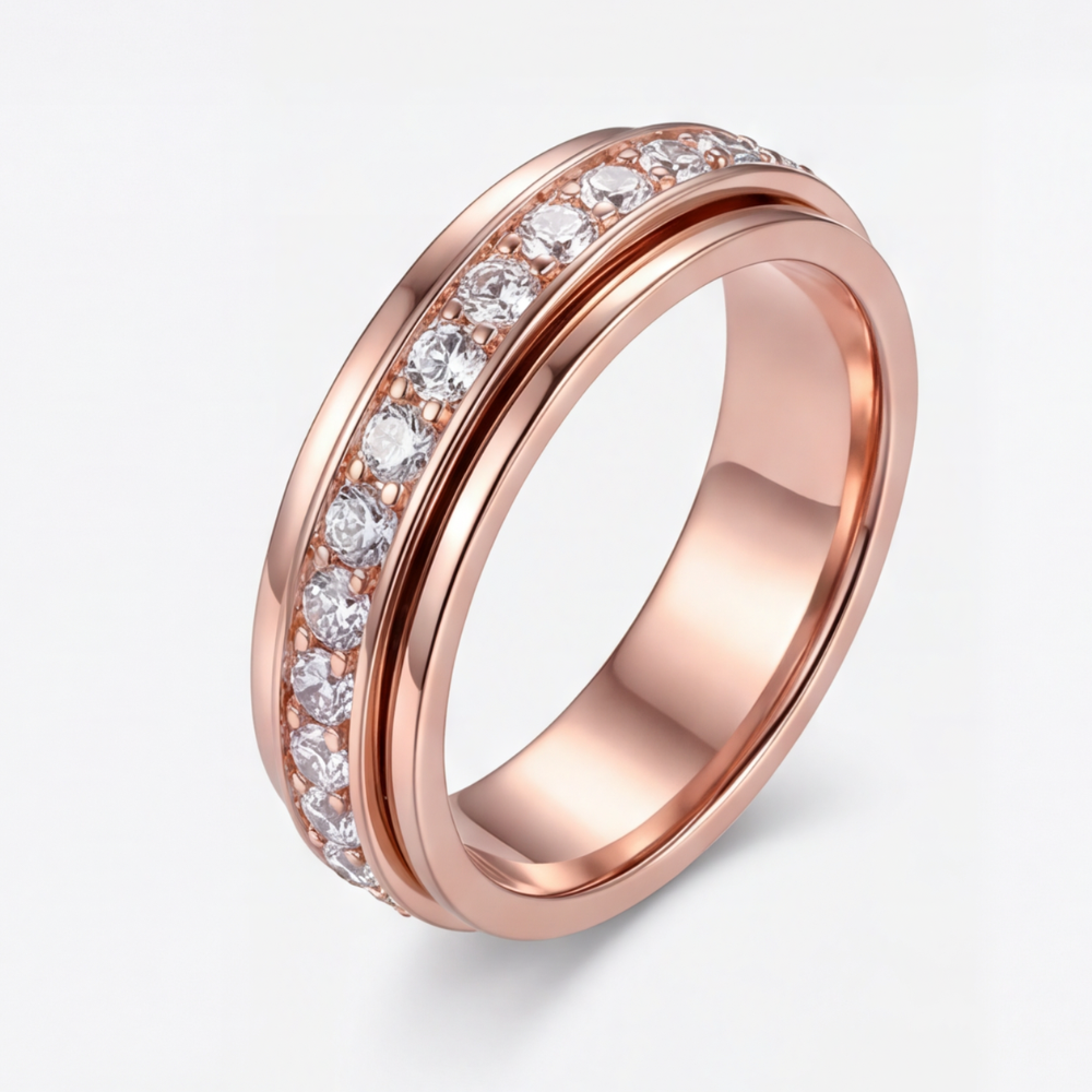 Moderner Damen Spinner-Ring, beruhigender Schmuck für Stressabbau, elegantes Design aus langlebigem Titanstahl.