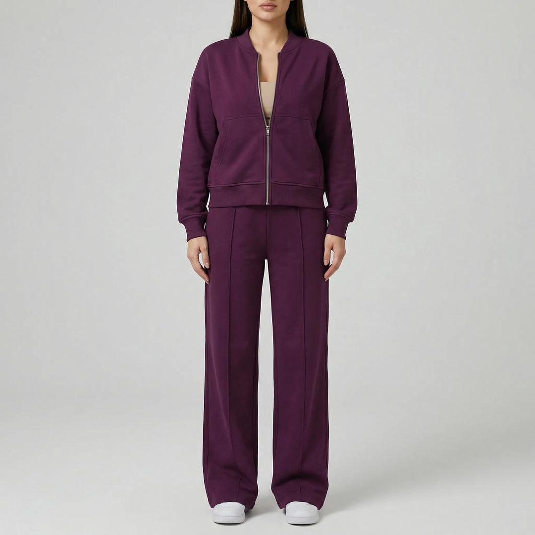 Komfortables & elegantes Damen Hose Set mit Jacke, gerader Schnitt. Ideal für Business & Freizeit.