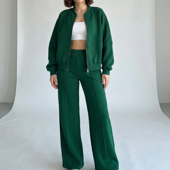 Damen Business Casual Set: Stilvolle Jacke und bequeme Hose mit geradem Bein, Regular Fit.