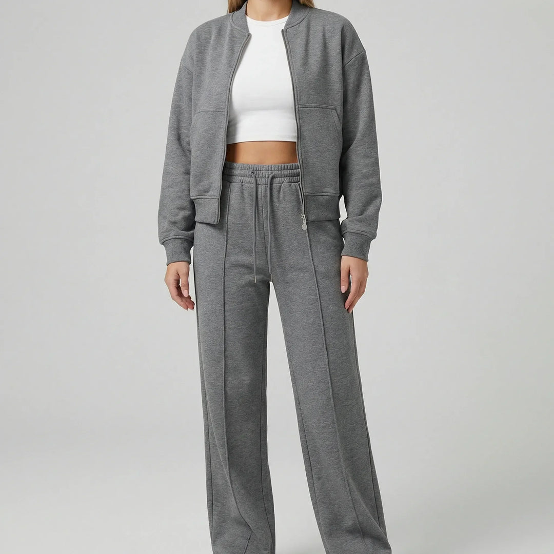 Vielseitiges Damen Hose & Jacke Set "Evie" für Freizeit, Büro & Abend. Gerader Schnitt, elegant.